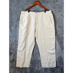 Lauren Ralph Lauren Womens Pants 22W (44x26) Beige 100% Linen Wide Leg Resort